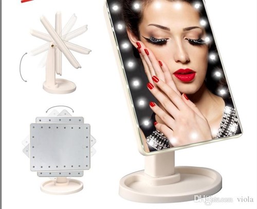 Dokunmatik Led Işıklı Usb'li ve Pilli Büyük Boy Makyaj Aynası Beyaz