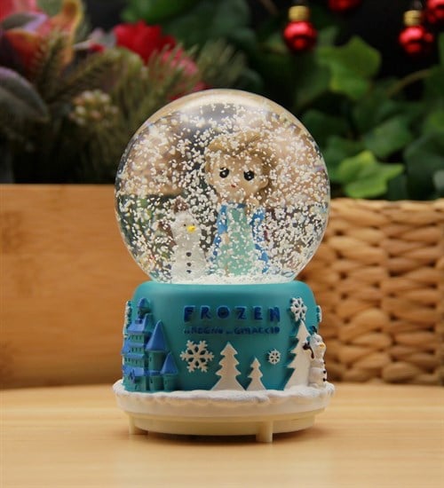 Frozen Işıklı ve Müzikli Kar Küresi Büyük Boy Mavi