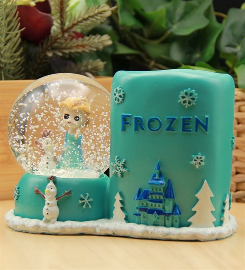 FROZEN Kalemlik ve Kar Küresi Işıklı Mavi
