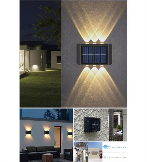 GÜNEŞ ENERJİLİ SOLAR MODERN 6 LEDLİ DEKORASYON AYDINLATMA APLİK GÜN IŞIĞI 2 Lİ SET
