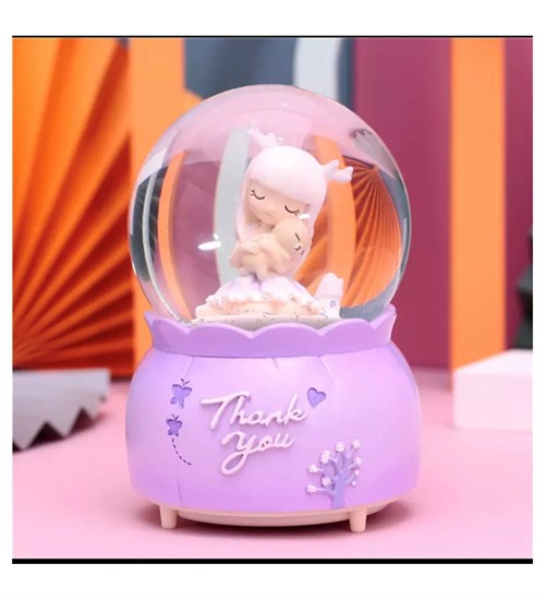 Kar Küresi Işıklı ve Müzikli Thankyou