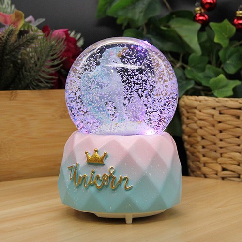 Magic Unicorn Kar Motorlu, Işıklı ve Müzikli Mega Boy Kar Küresi MAVİ