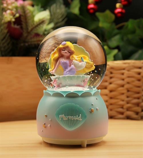 Mermaid Deniz Kızı Işıklı ve Müzikli Kar Küresi Büyük Boy