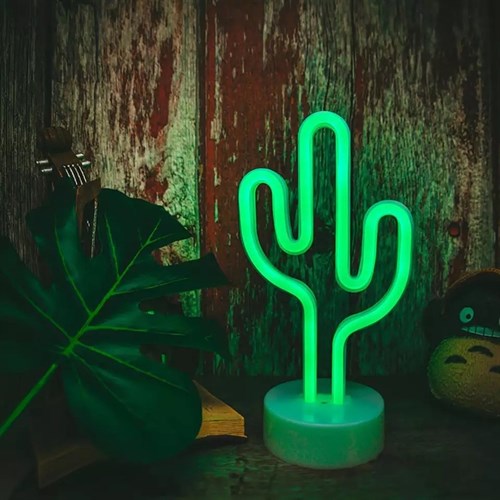 Neon Lamba Dekoratif Işık Kaktüs