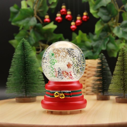 Noel Baba Yılbaşı Küresi Işıklı Pilli Müzikli Kar Küresi