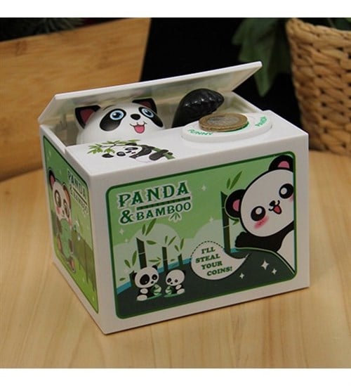 Para Yiyen Panda Kumbara - Hırsız PANDA Kumbara Eğlenceli Pilli Kumbara