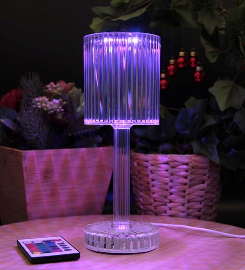 Şarjlı ve Uzaktan Kumandalı RGB Kristal Masa Lambası Abajur