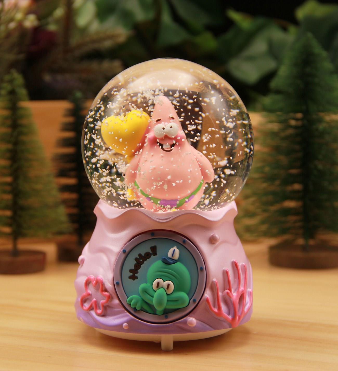 Sünger Bob Işıklı ve Müzikli Kar Küresi Büyük Boy - Pembe