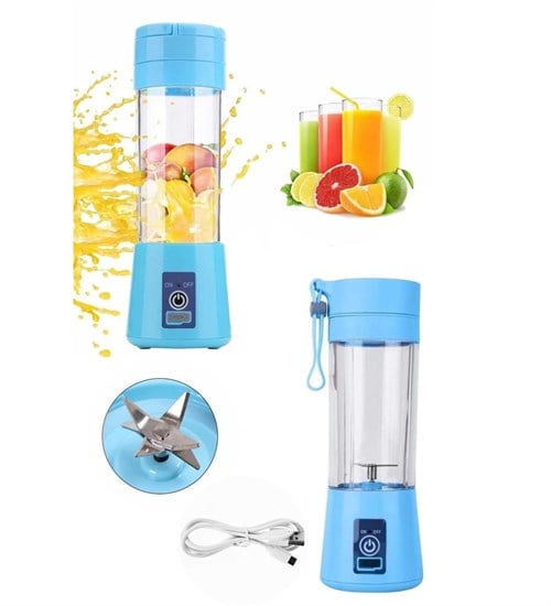 Taşınabilir ve Şarj Edilebilir Smoothie - El Blender - MAVİ