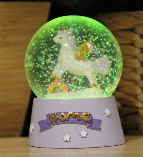 Unicorn Işıklı Kar Küresi Mor