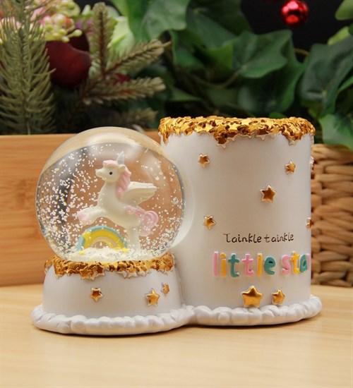 Unicorn Kalemlik ve Kar Küresi Işıklı Şaha Kalkan