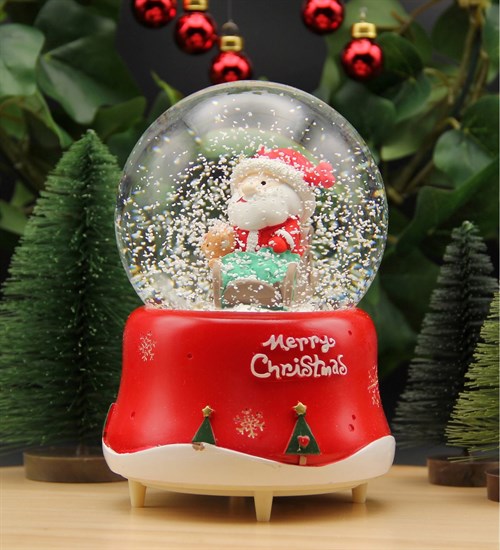 Yılbaşı Figürleri Dönen Noel Baba Nostaljik Kar Küresi Merry Christmas Mega Boy