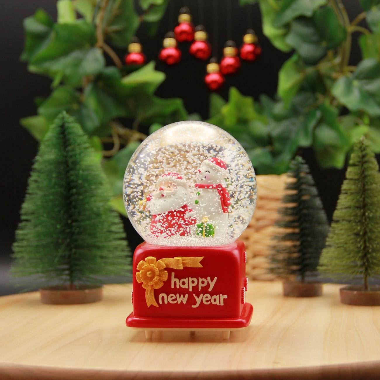 Yılbaşı Işıklı ve Müzikli Happy New Year Kar Küresi 