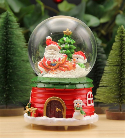 Yılbaşı Kar Küresi Noel Işıklı ve Müzikli Christmas Kardan Adam ve Noel Baba