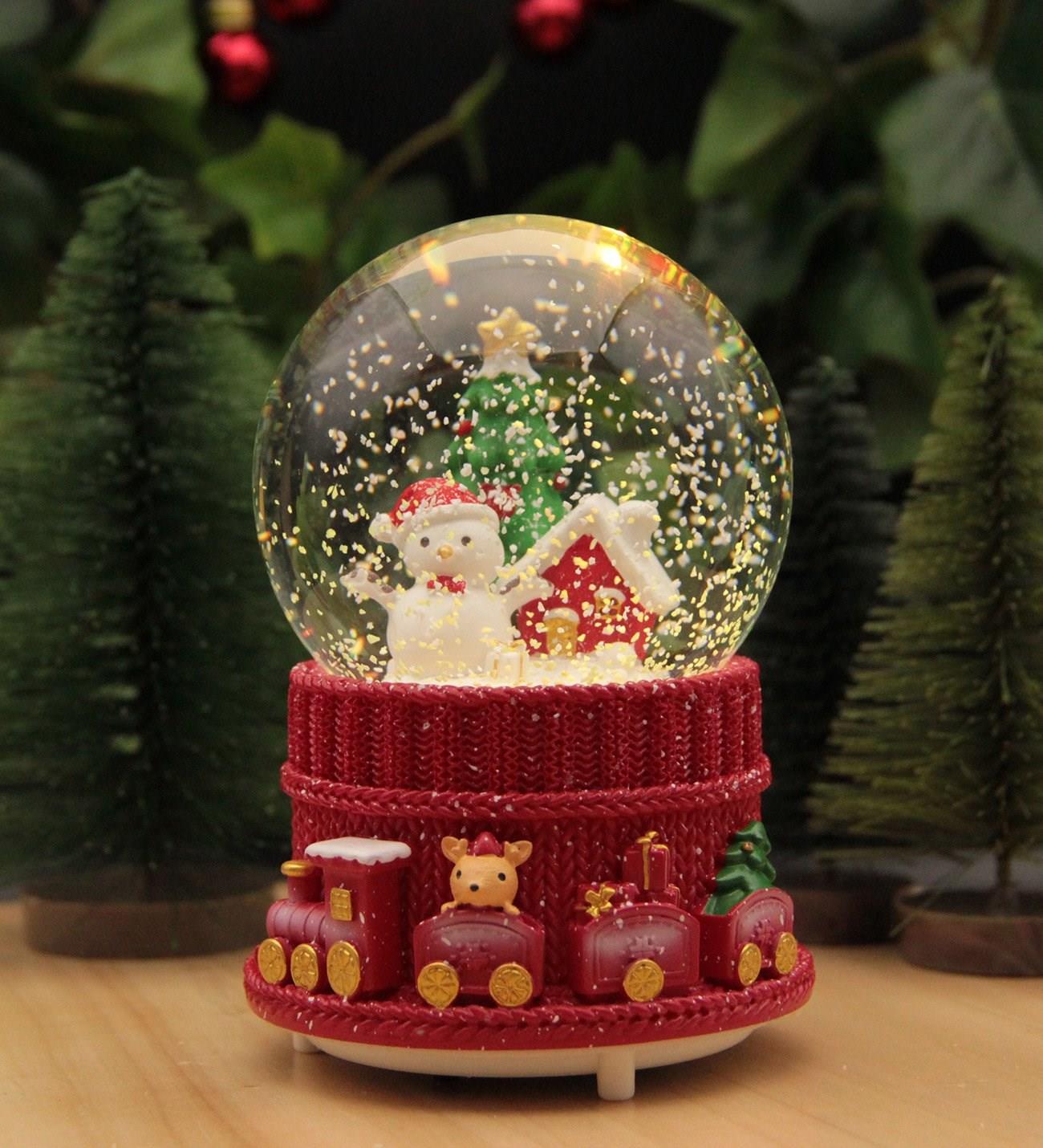 Yılbaşı Kar Küresi Noel Işıklı ve Müzikli Christmas Noel Baba ve Kardan Adam