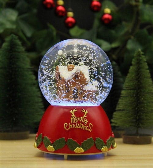 Yılbaşı Kar Küresi Noel Işıklı ve Müzikli  Merry Christmas Noel Baba Evi
