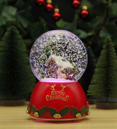 Yılbaşı Kar Küresi Noel Işıklı ve Müzikli Christmas Noel Baba Evi
