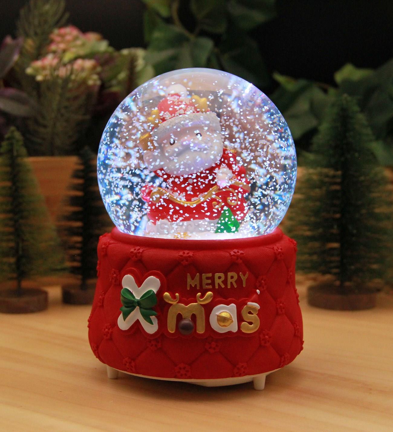 Yılbaşı Noel Babalı Kar Küresi Christmas Işıklı, Müzikli ve Kar Motorlu Mega Boy Kar Küresi PREMİUM