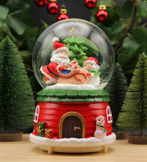 Yılbaşı Noel Kar Küresi Christmas Işıklı, Müzikli ve Kar Motorlu Mega Boy Kar Küresi PREMİUM