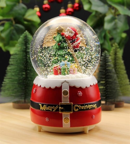 Yılbaşı Noel Kar Küresi Christmas Işıklı, Müzikli ve Kar Motorlu Mega Boy Kar Küresi Merdivenli