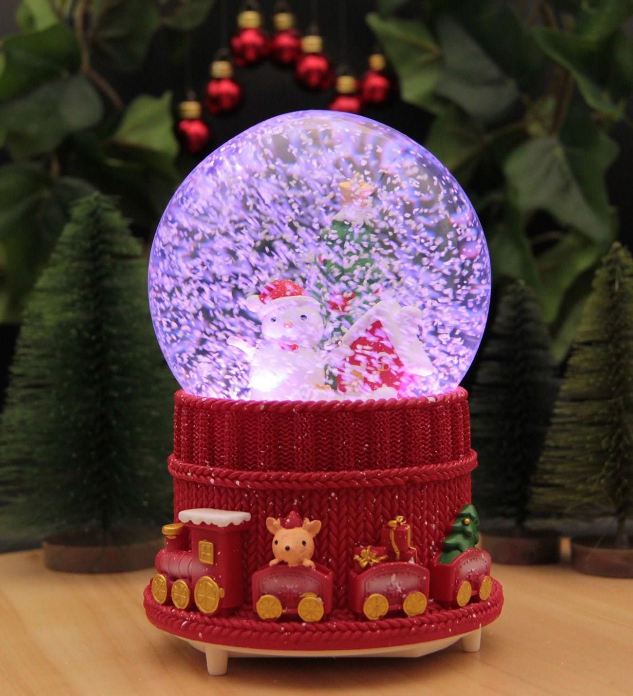 Yılbaşı Noel Kar Küresi Christmas Işıklı, Müzikli ve Kar Motorlu Mega Boy Kar Küresi PREMİUM