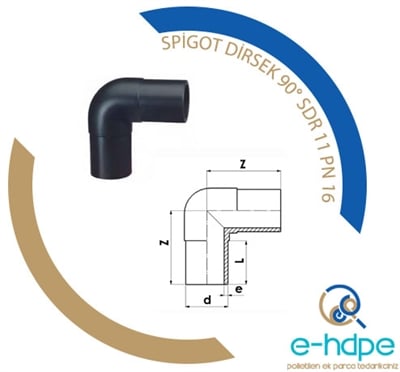 Spigot 90/90° Dirsek
