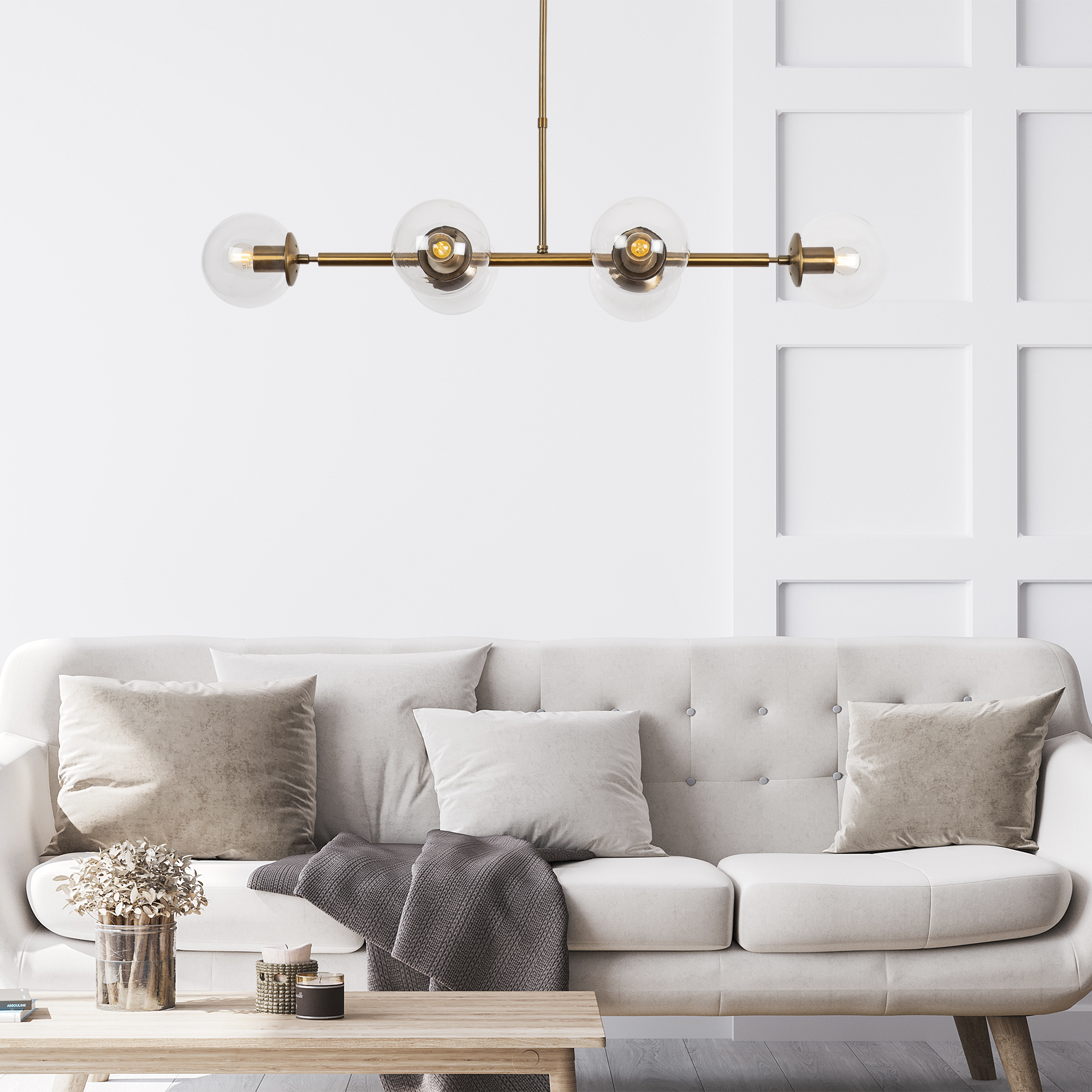 Camlı 6Lı Avize Eskitme Fazlı-10490
