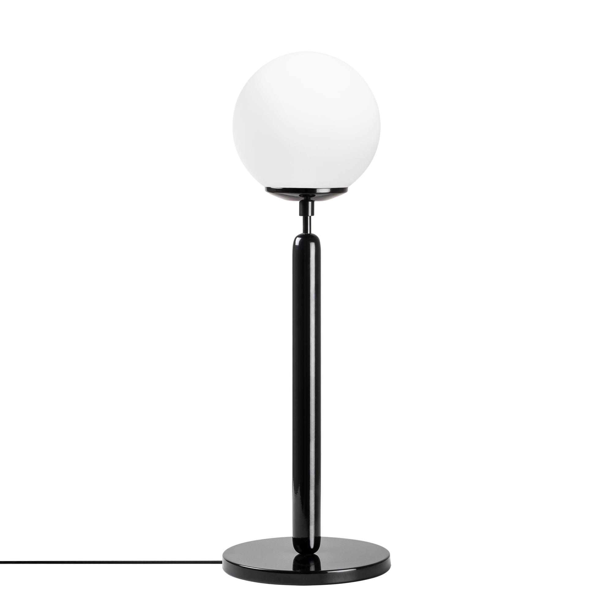 Beyaz Camlı Metal Masa Lambası Küre Glop Başlık E14 Duy Modern Salon Abajur,KING-11461