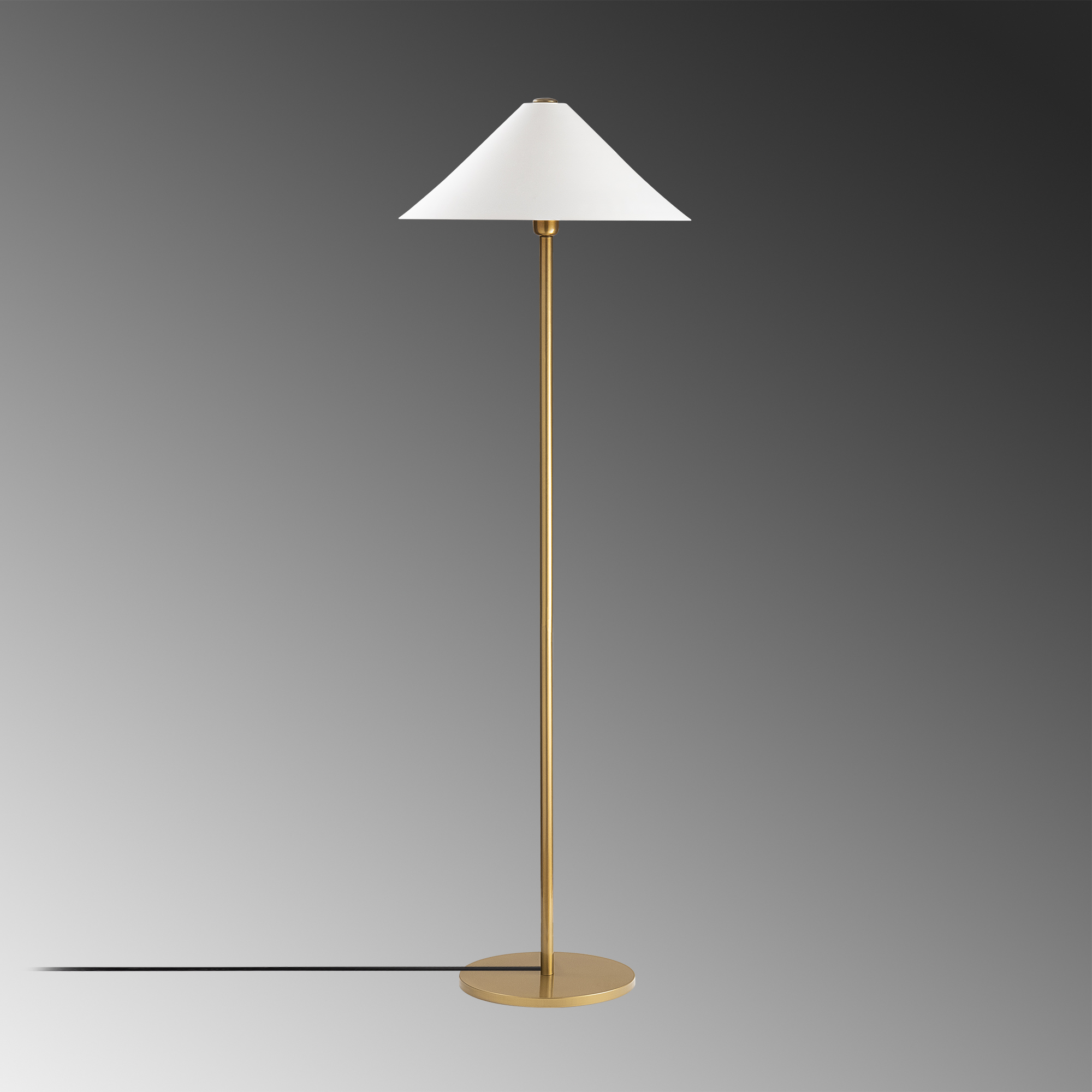 Metal Sıvama Tekli Lambader Parlak Gold Mıxed-11512