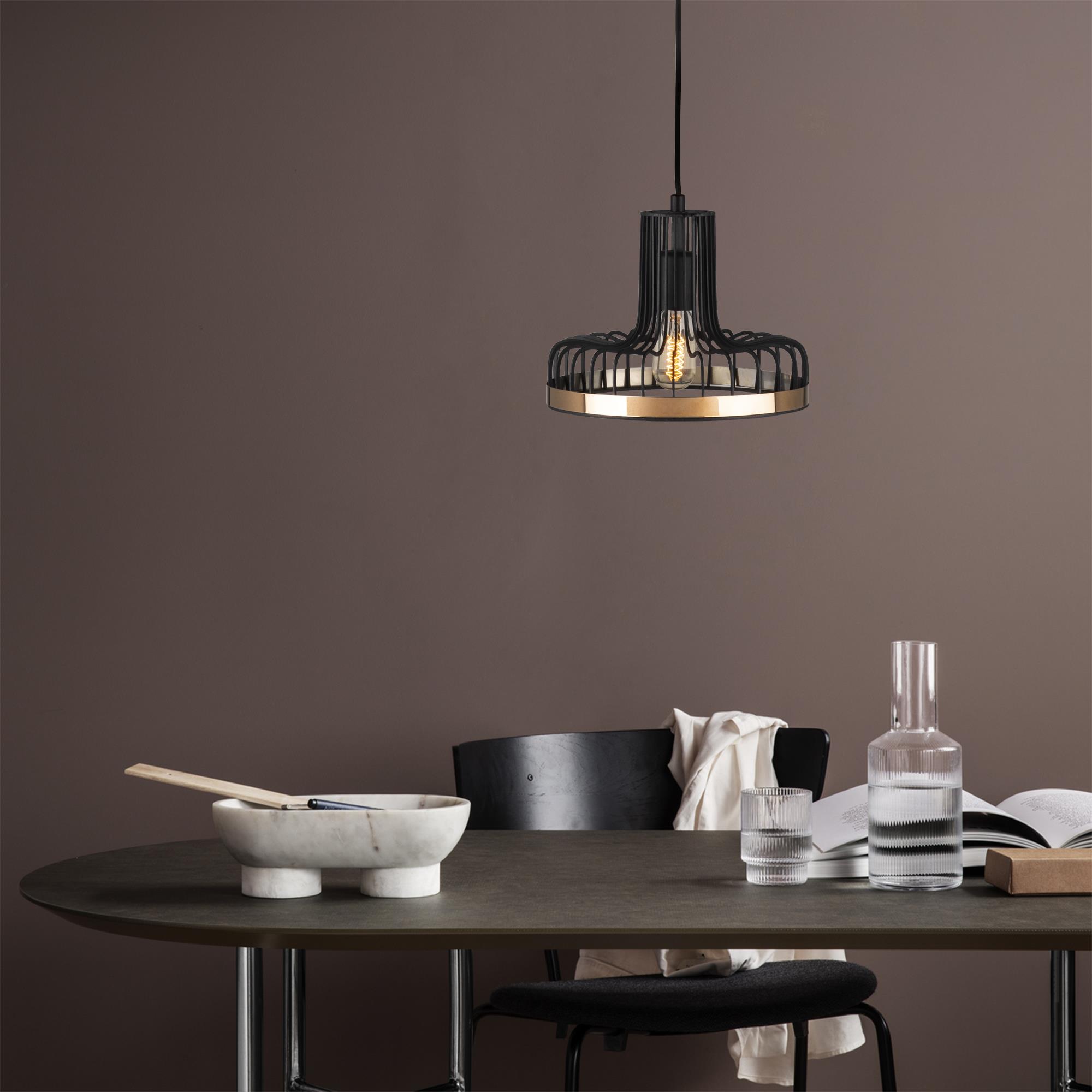 Beyso Tekli Tel Sarkıt Avize Siyah, Modern Dekoratif Metal Lamba BEYSOR-MR-773