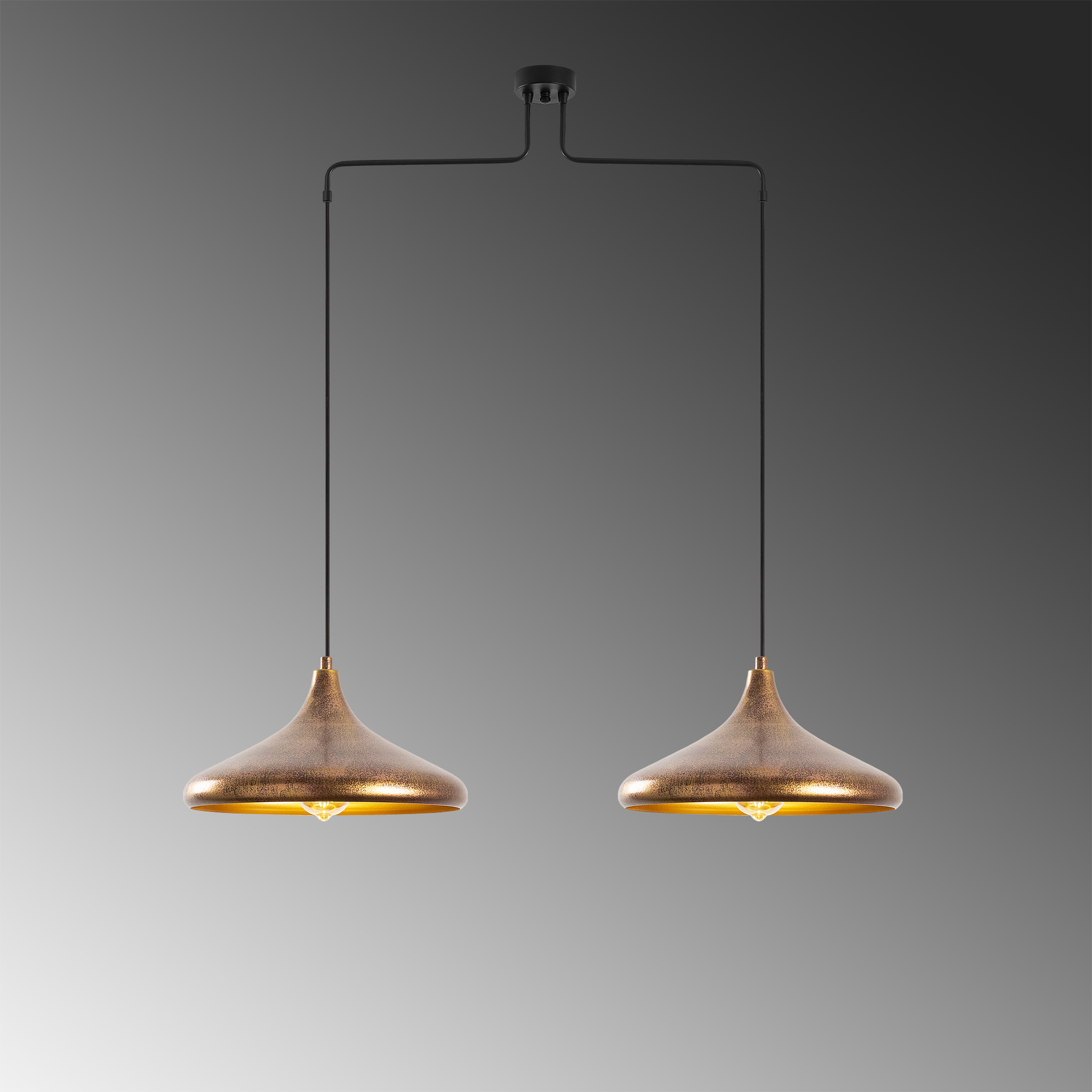 Metal Sıvama 2Li Kollu Sarkıt Vintage Gold Barek-11547