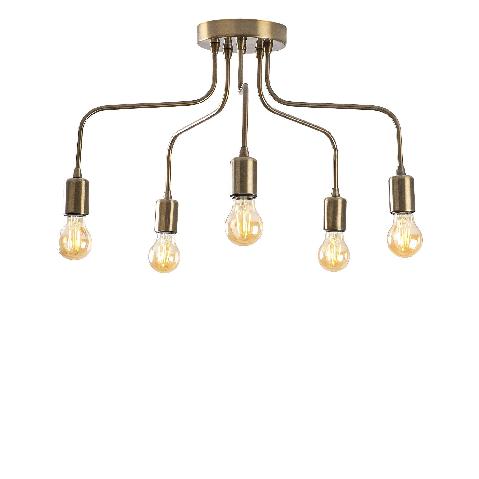 Rustik 5Li Plafönyer Eskitme Candelabra-Nua-1183