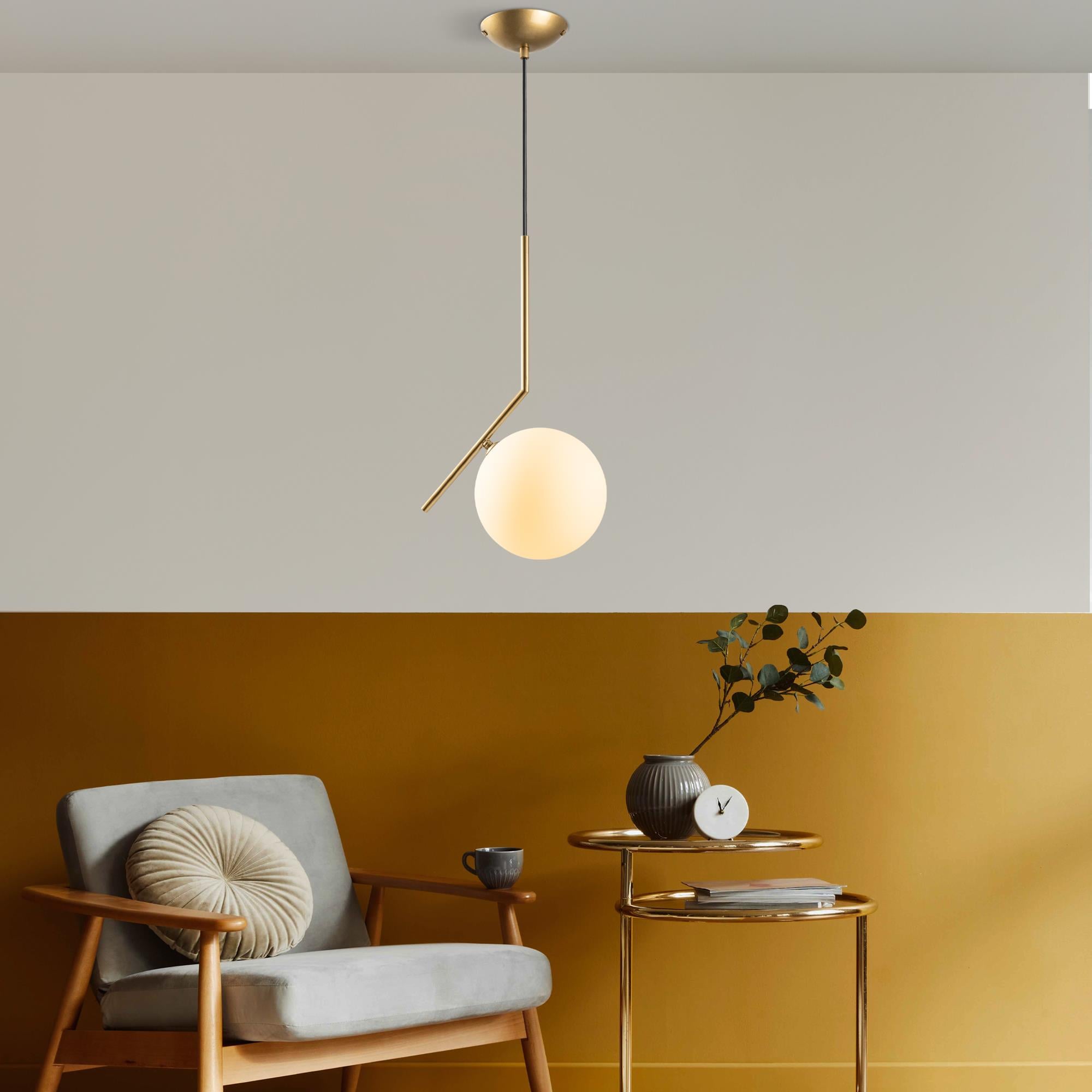 Luminar Modern Tasarım Tekli Glop Cam Sarkıt Avize Parlak Gold, Dekoratif Lamba LUMINAR-14111