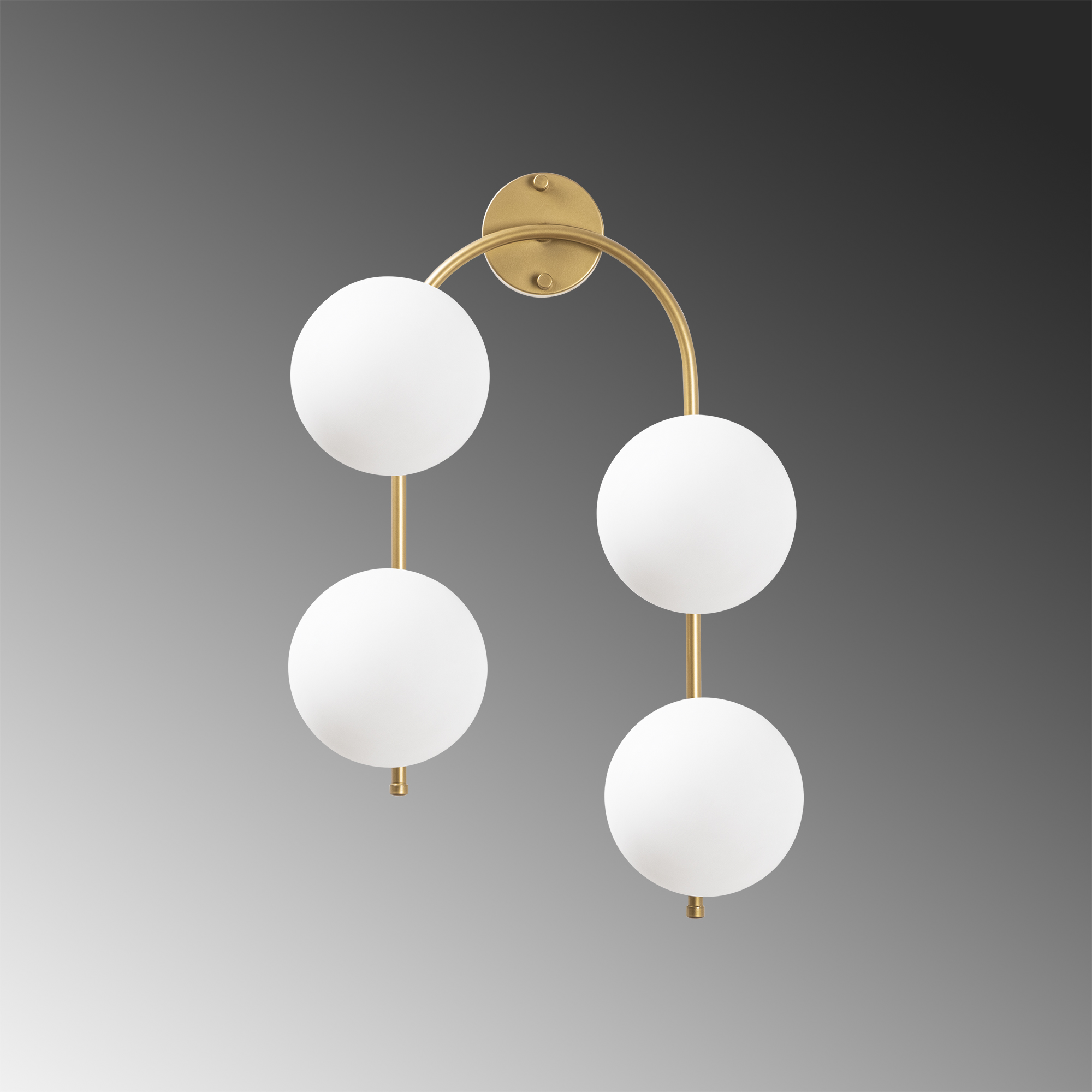 Camlı 4Lü Aplik Parlak Gold Jewel-10605