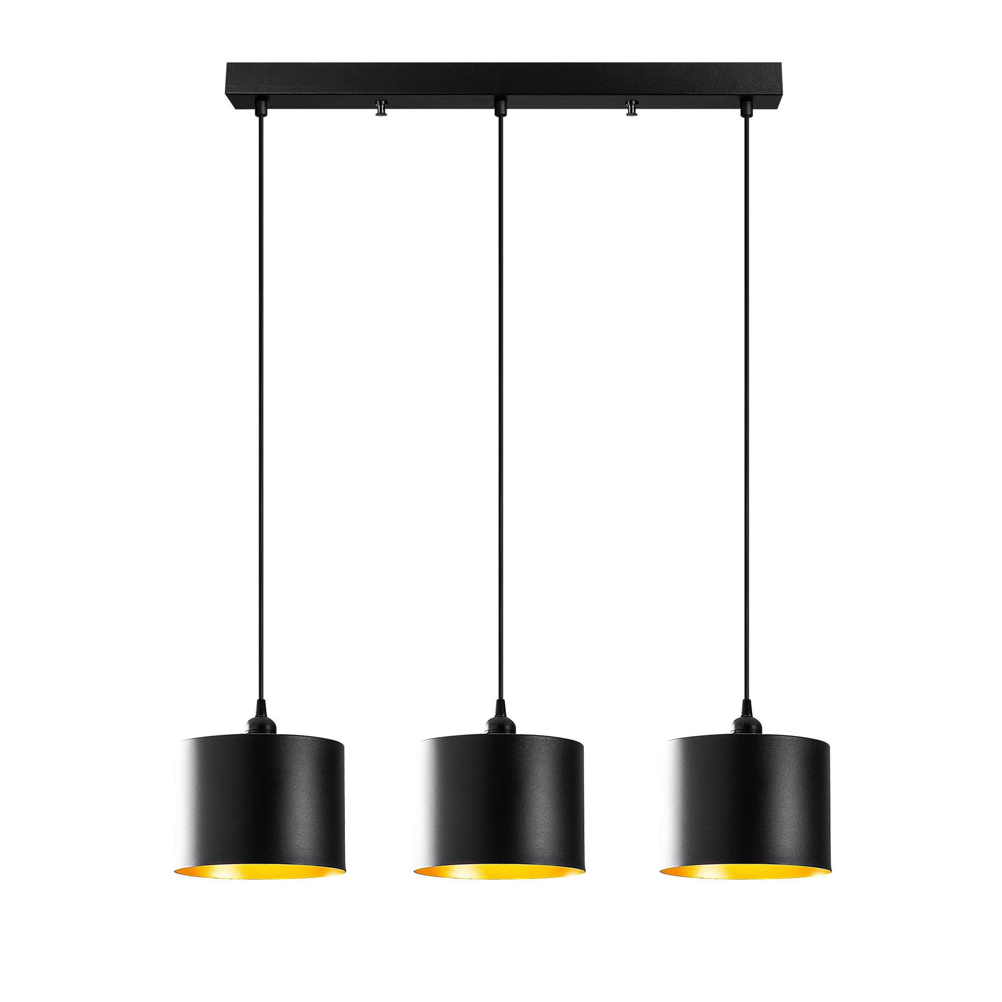 Metal Sıvama 3Lü Sıralı Sarkıt Pütürlü Siyah Duz-195Black-2