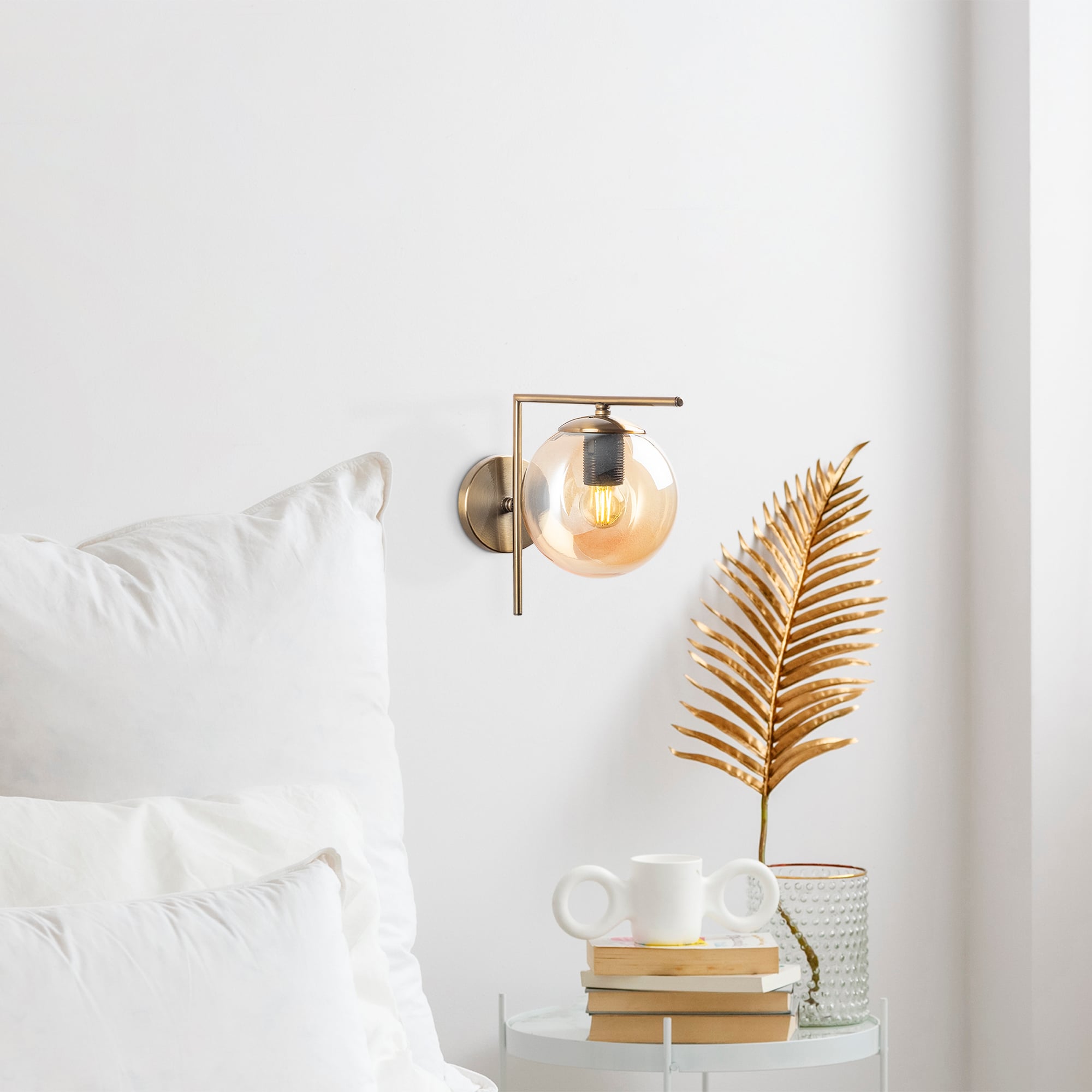 Camlı Tekli Aplik Parlak Gold Flos-7142