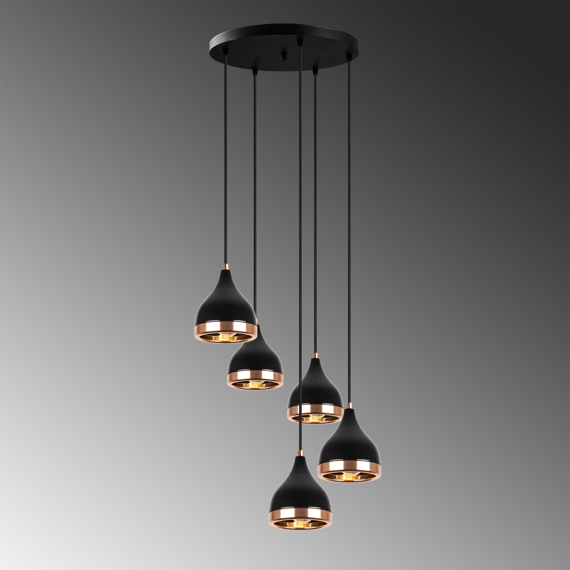 Metal Sıvama 5Li Tepsi Sarkıt Parlak Siyah Yıldo-S-7005
