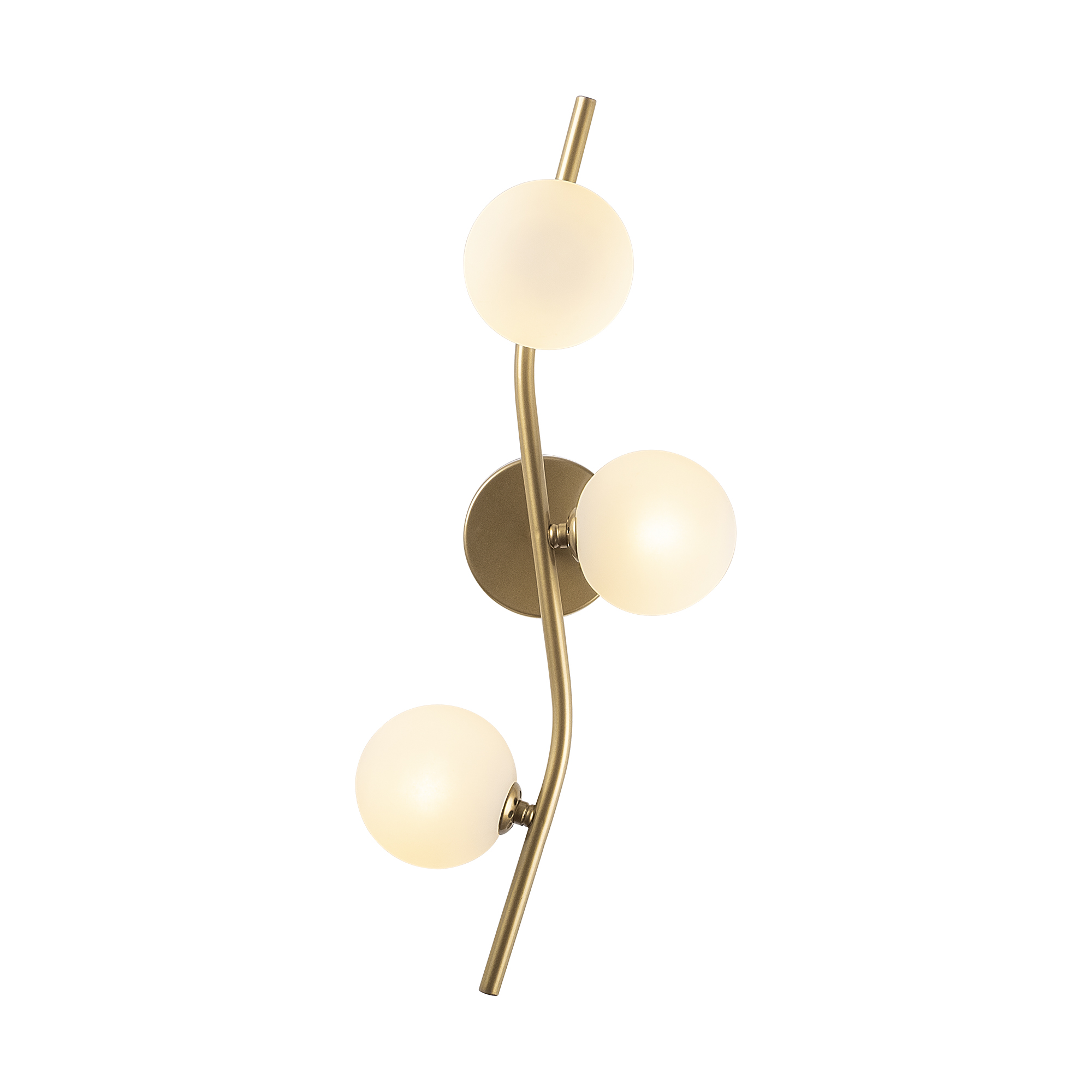 Camlı 3Lü Aplik Parlak Gold Domıno-7147