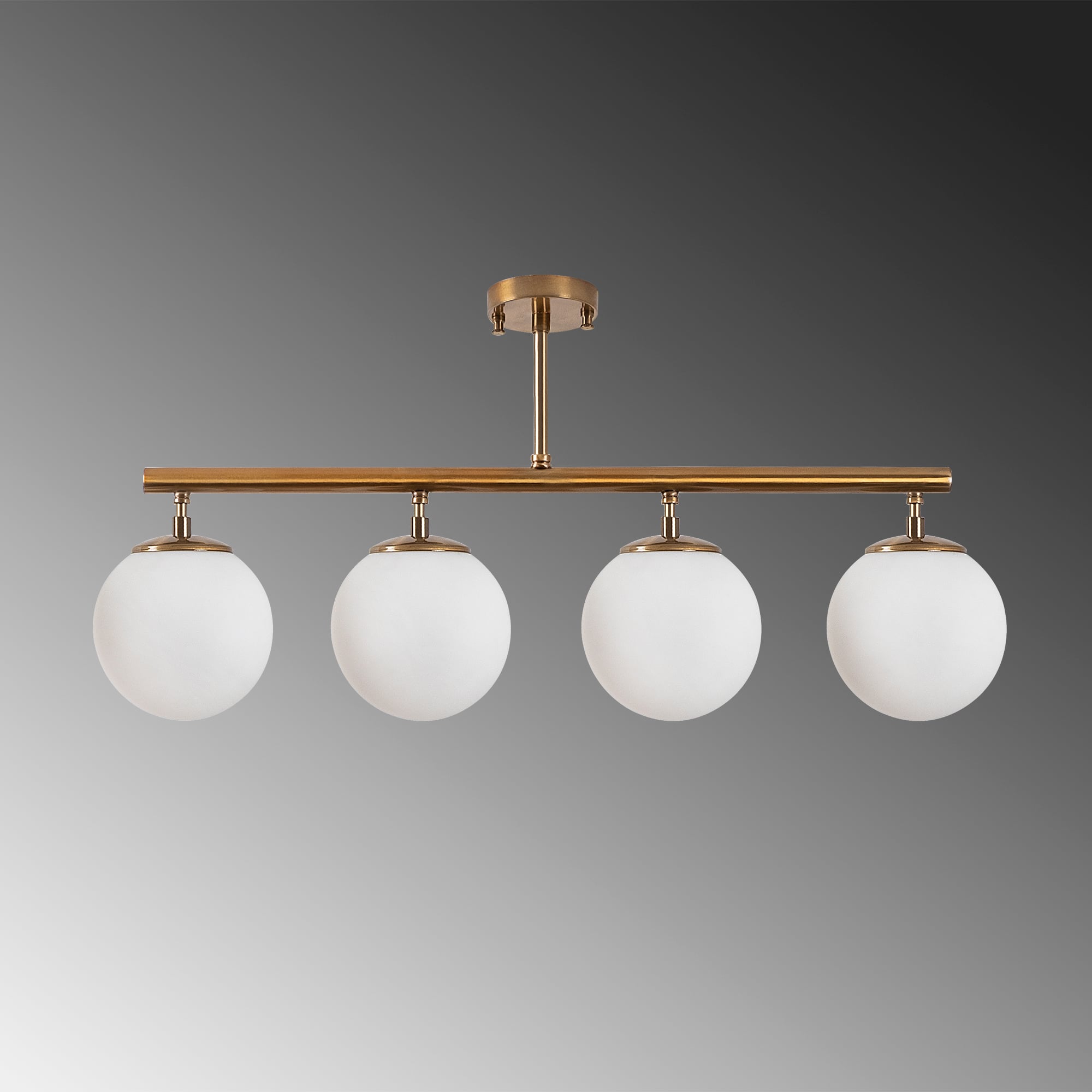 Camlı 4Lü Plafönyer Parlak Gold Fazlı-10436