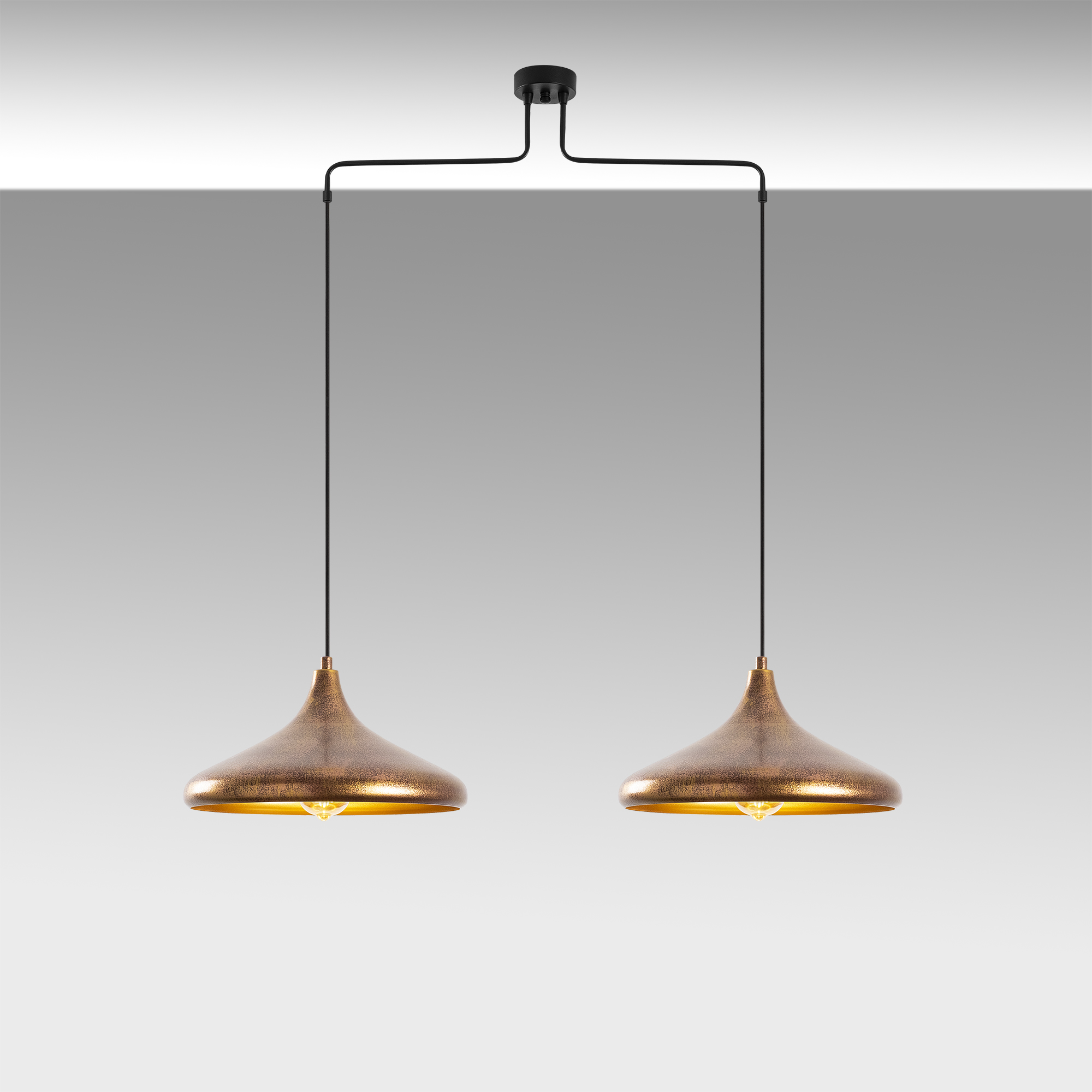 Metal Sıvama 2Li Kollu Sarkıt Vintage Gold Barek-11547