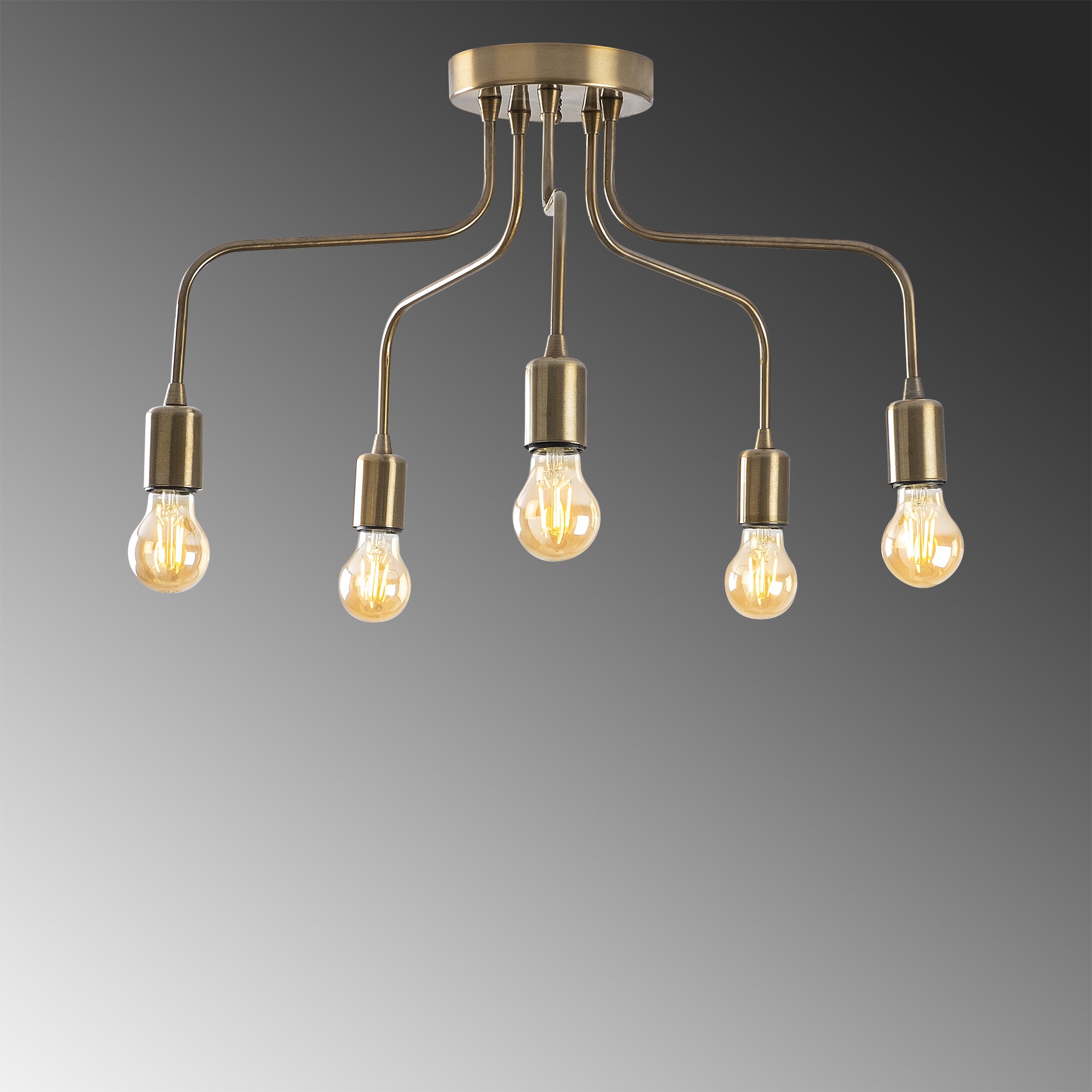 Rustik 5Li Plafönyer Eskitme Candelabra-Nua-1183