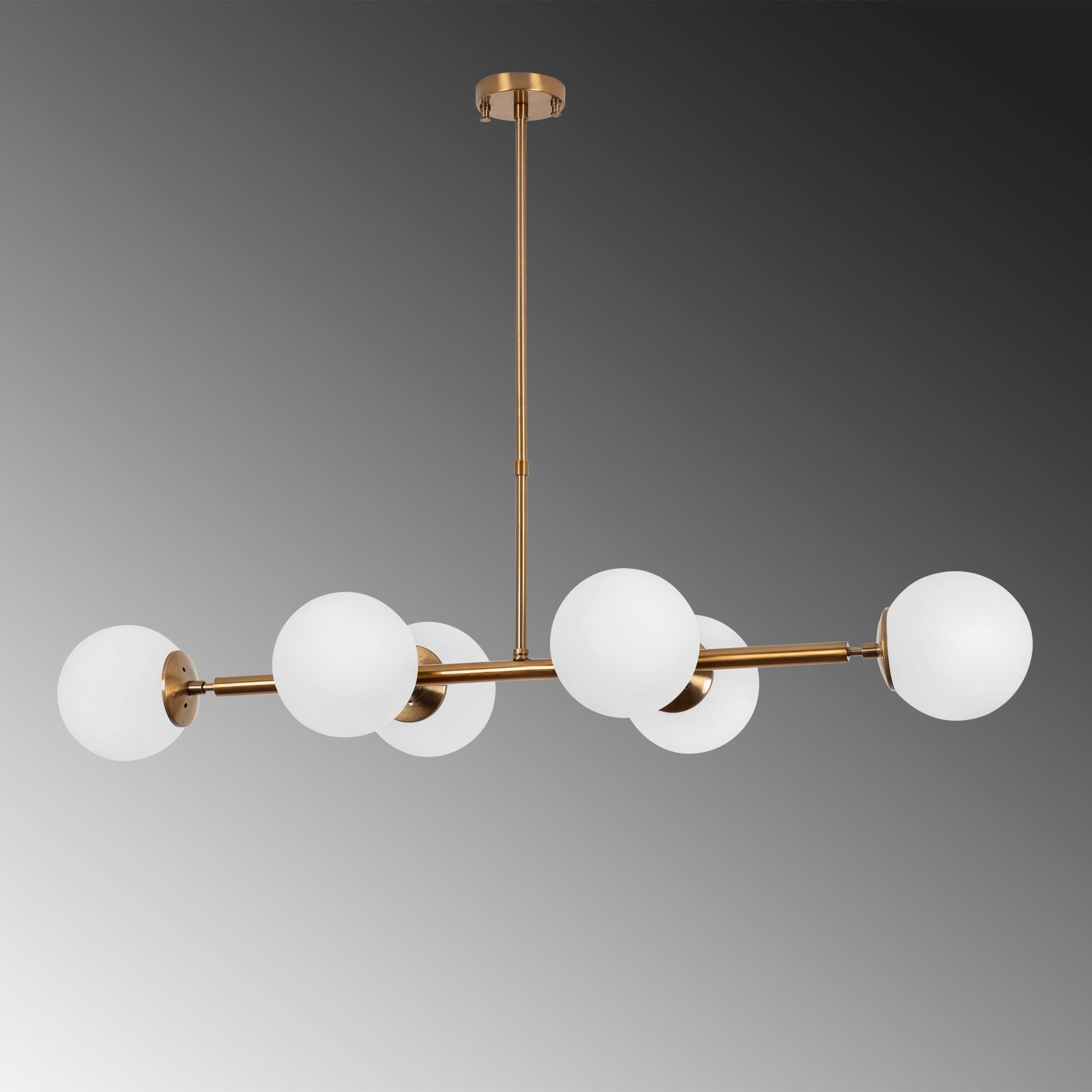 Camlı 6Lı Avize Parlak Gold Fazlı-10500