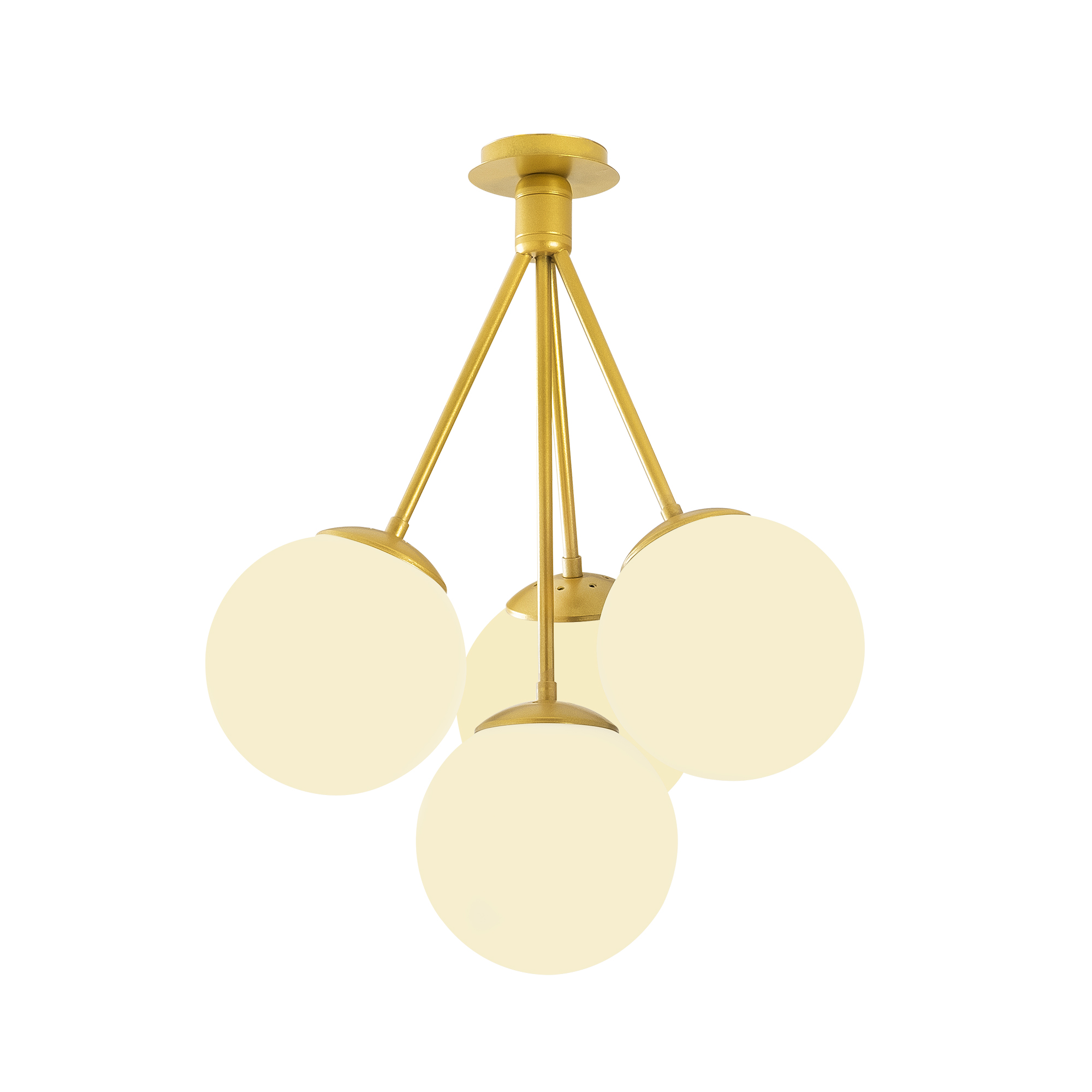 Camlı 4Lü Avize Mat Gold Mudonı-Mr-950