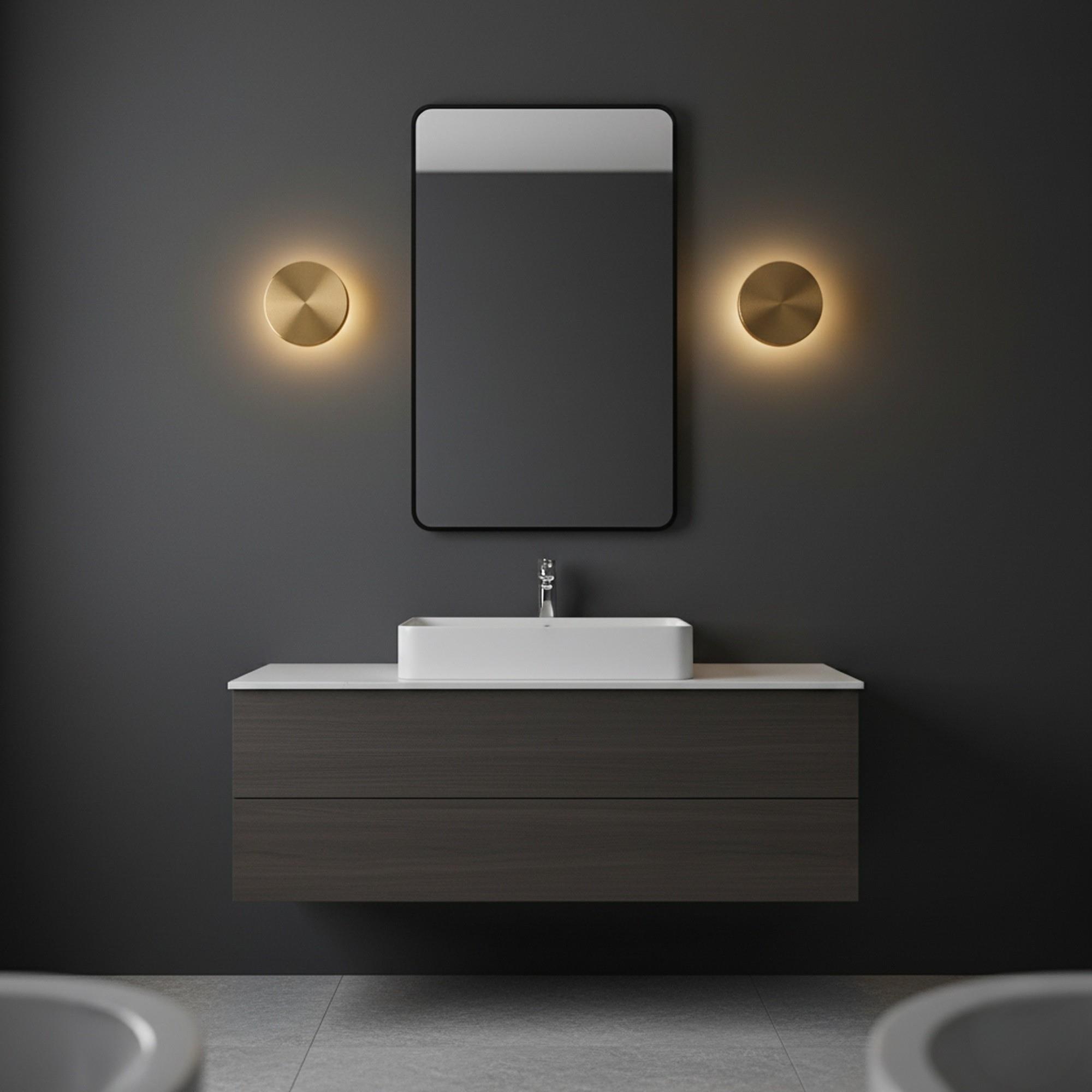Aura Ledli Metal Sıvama Tekli Duvar Aplik Çap 15 cm,Eskitme Altın,Ambiyans Aydınlatma AURA-15520-M