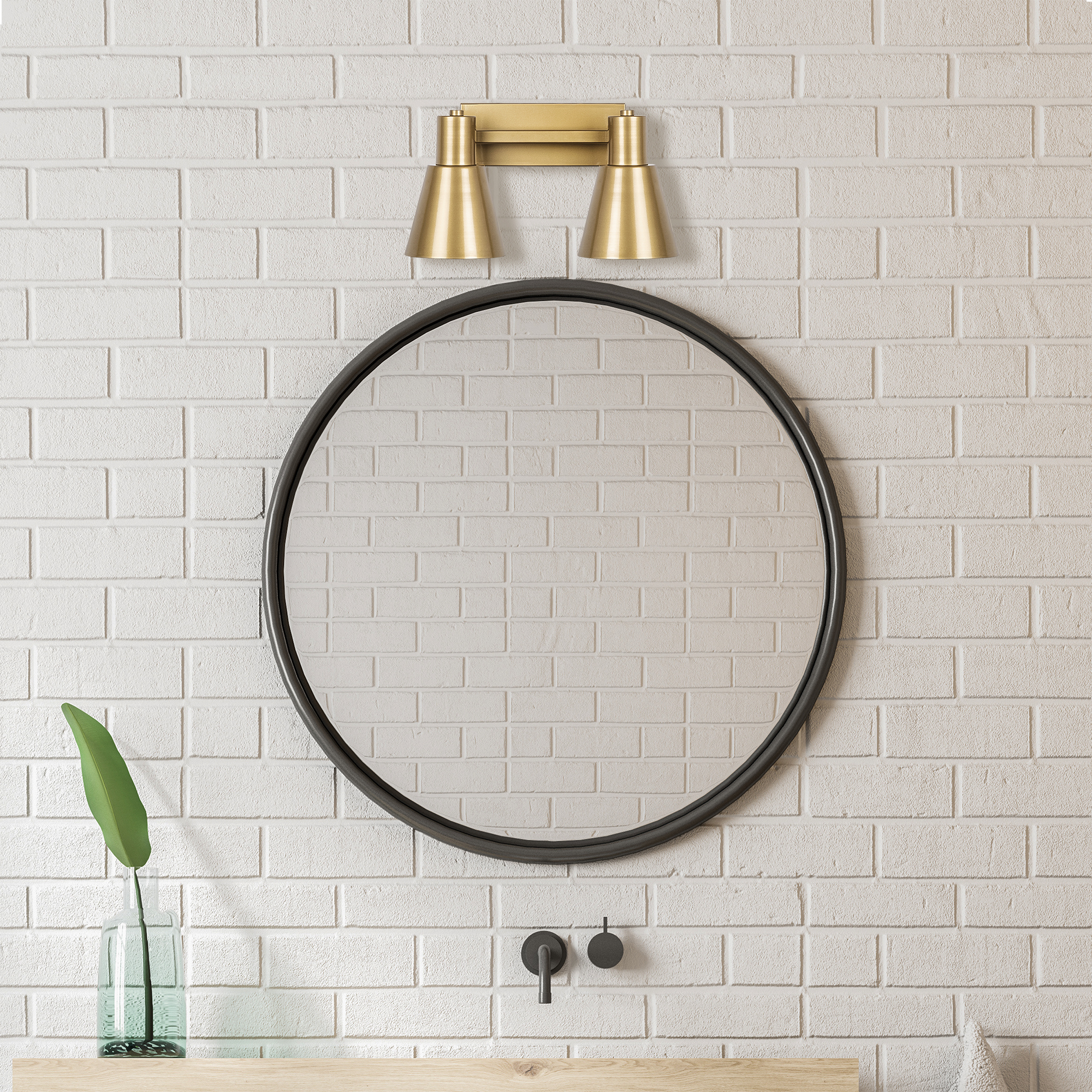 Metal Sıvama 2Li Aplik Parlak Gold Funnel-13093