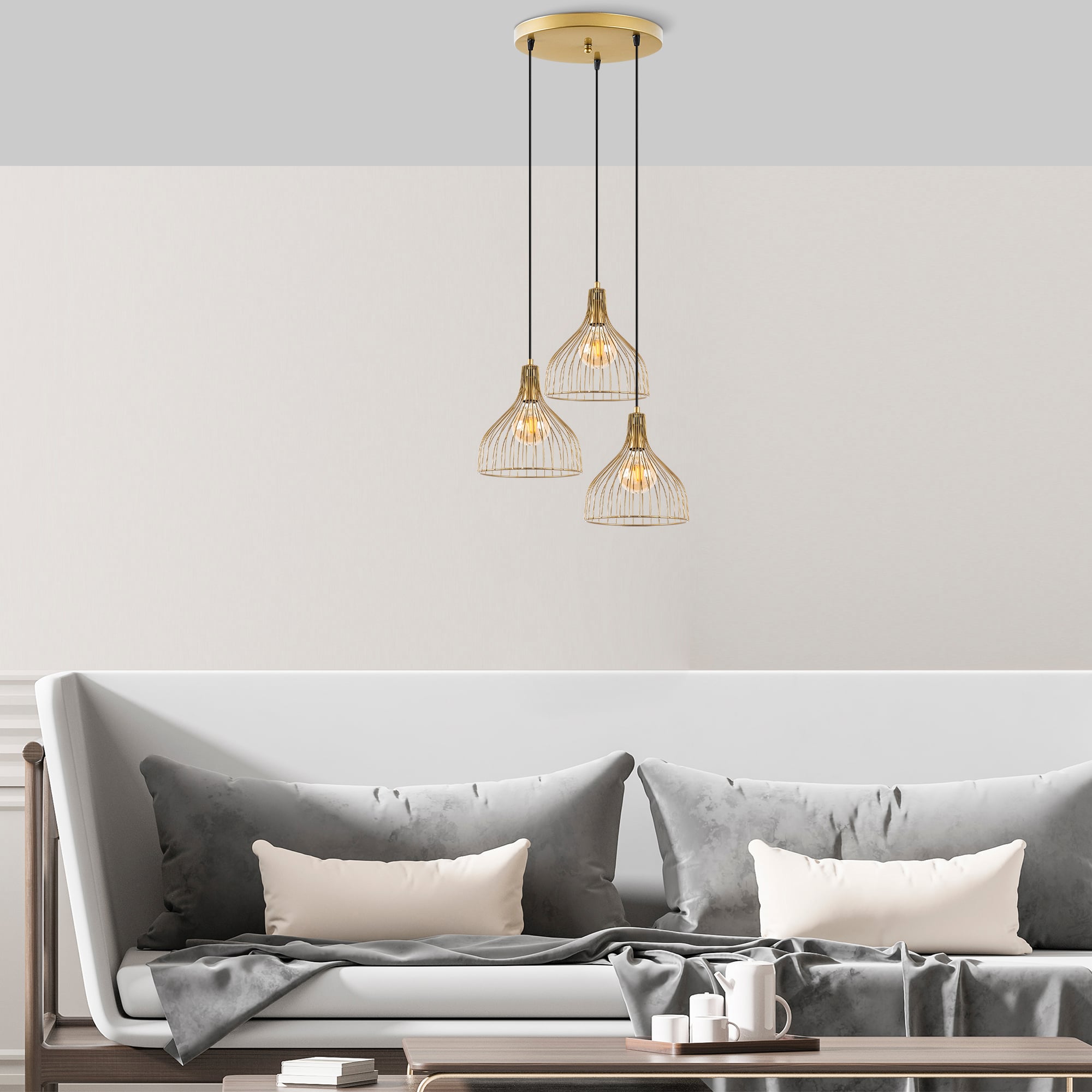 Tel 3Lü Tepsi Sarkıt Parlak Gold Cafu-11566-2