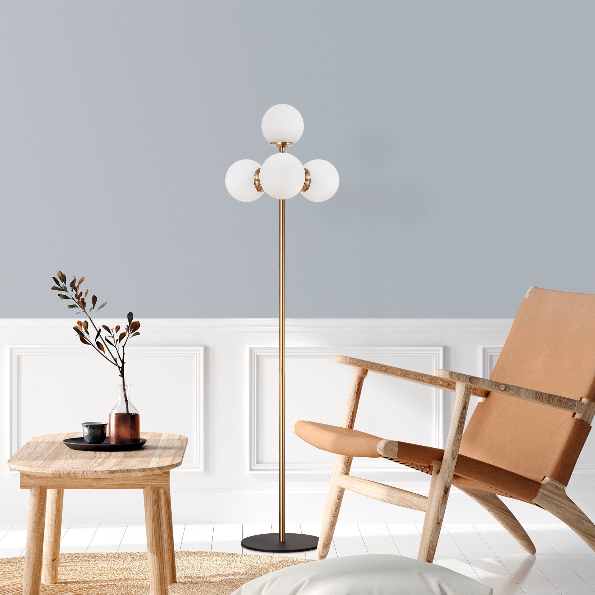 Camlı 4Lü Lambader Eskitme Pütürlü Siyah Akkas-10055