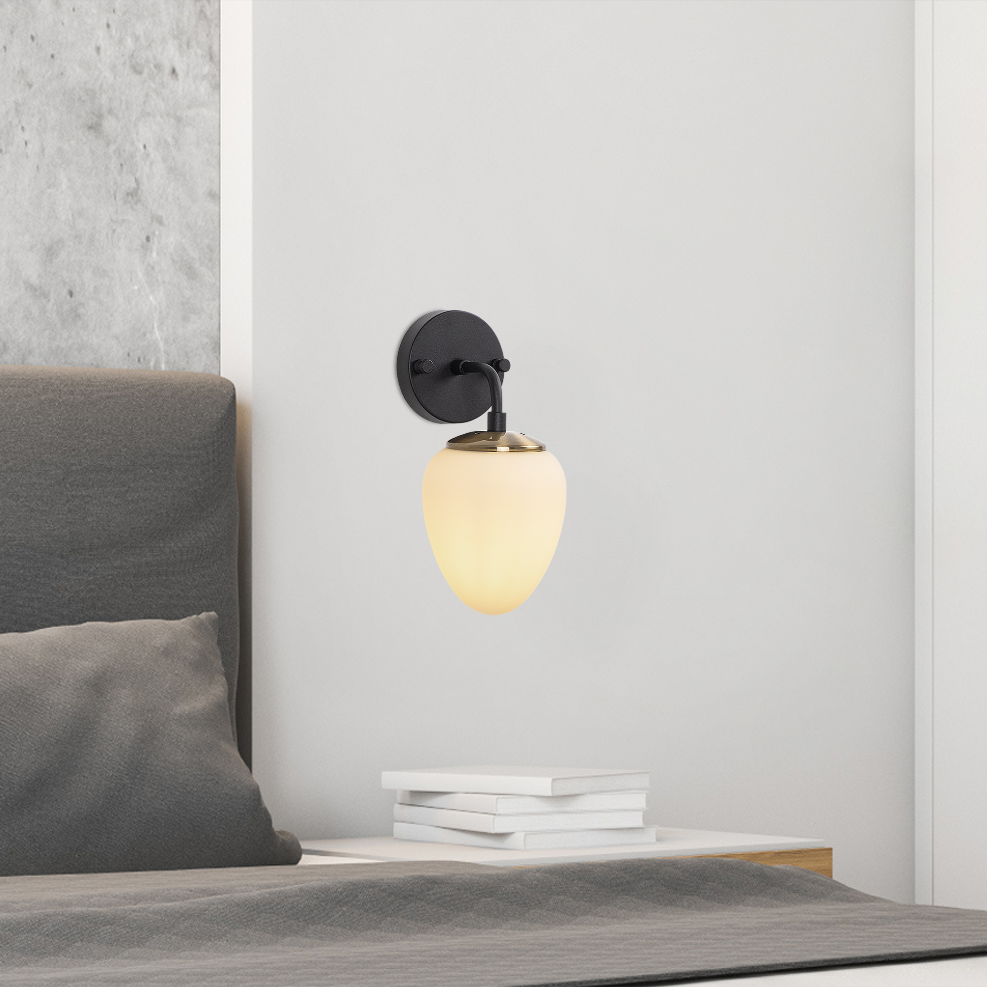 Camlı Tekli Aplik Pütürlü Siyah Ns-10680