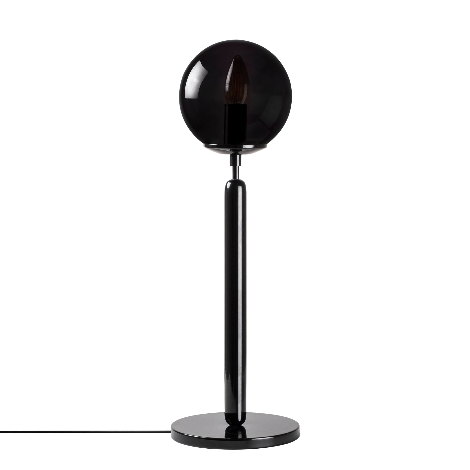 Modern Metal Masa Lambası Küre Glop Cam Başlıklı E14 Duy Minimal Tasarım Abajur,KING-11460