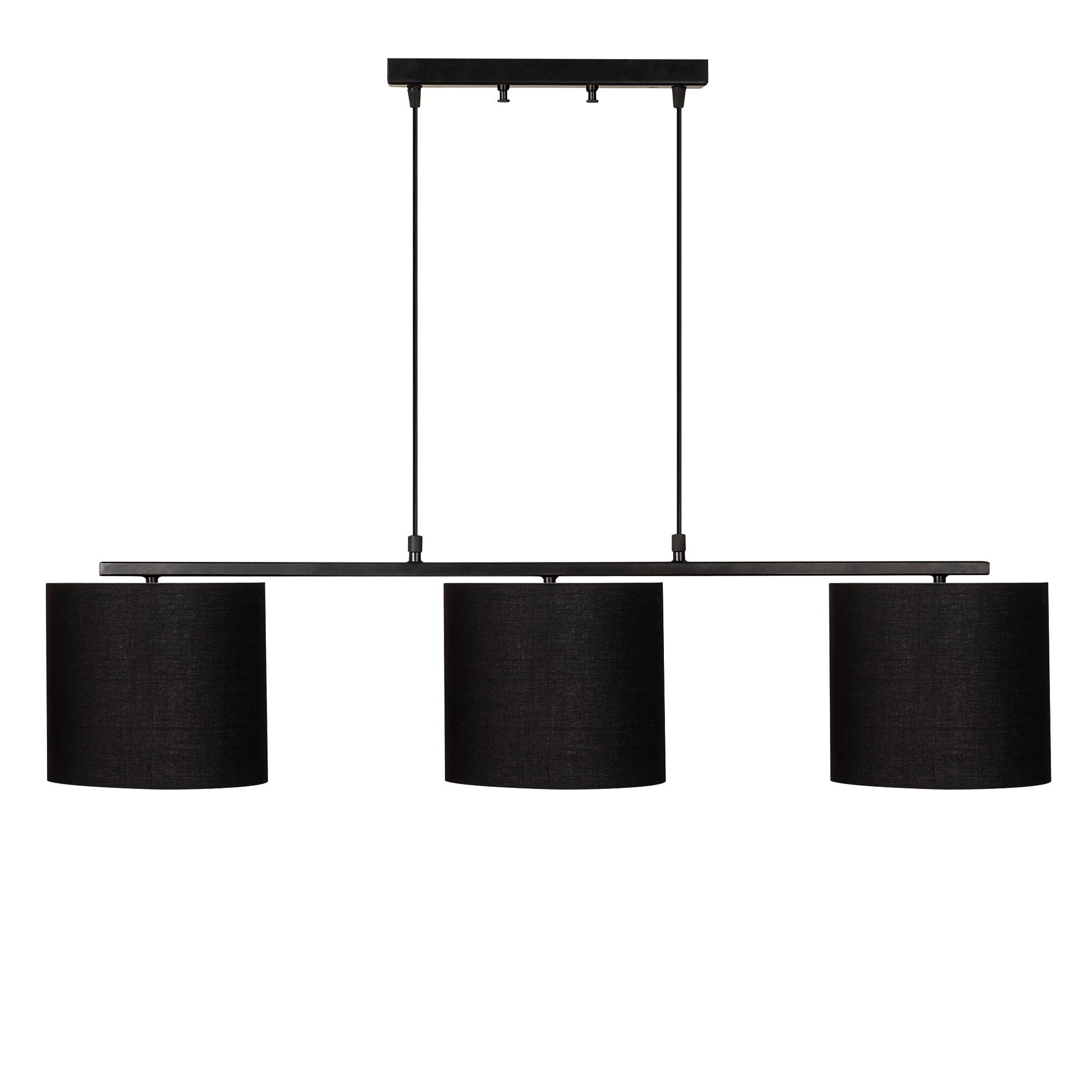 Abajur Başlıklı 3Lü Avize Pütürlü Siyah Valız-4712